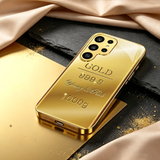 Luxury Golden Brick Glass TPU Shockproof Phone Case For Samsung