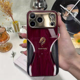 Creative Golden Dragon Pattern Gold Metallic Paint Glass Phone Case For iPhone