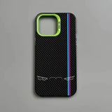 Cool car lights carbon fiber pattern case for iPhone
