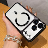 Magnetic Matte Translucent Plating Hard PC  Case For iPhone
