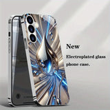 Blue Silver Fluid Drop Electroplated Silver Case For Samsung Galaxy S26