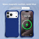High Quality Magnetic Solid Color Liquid Silicone Wave Pattern Case For IPhone