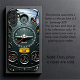 Airplane Dashboard Pattern Black Tempered Glass Case for Samsung Galaxy
