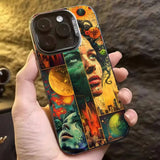 Graffiti-Style Portrait Canvas Phone Case For iPhone