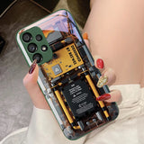 Mechanical tempered glass phone case For Samsung