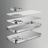 Stylish White Floral Electroplated Tempered Glass Case For iPhone