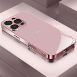 Love Heart Pattern Pink Metallic Tempered Glass Case For iPhone