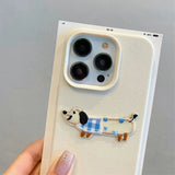 Korean Cute 3D Cartoon Embroidery Dog Phone Case For iPhone
