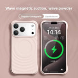 High Quality Magnetic Solid Color Liquid Silicone Wave Pattern Case For IPhone