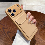 Card slot pocket wallet-style leather phone case For iPhone