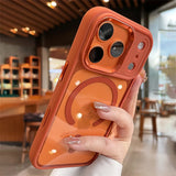 Transparent for Magnetic Acrylic Camera Control Buttons Armor Case For iPhone