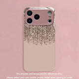 Minimalist Elegant Golden Dust Metallic Paint Glass Phone Case For iPhone