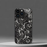 Black Lace Style Cool Girl Pattern Glass Case For iPhone