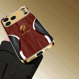 Creative Golden Dragon Pattern Gold Metallic Paint Glass Phone Case For iPhone