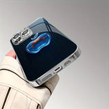 Crystal Light Shadow For Apple Pattern Tempered Glass Case For iPhone