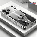 Curved Texture Wolf Head Pattern Glass Phone Case For iPhone
