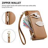 Zipper Leather Wallet Flip Case For for iPhone