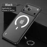 Ultra Thin Frameless Magnetic Soft Case For iPhone With Ring Strap