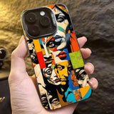 Graffiti-Style Portrait Canvas Phone Case For iPhone