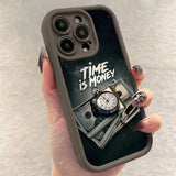 Time is Money Printed Soft Case For iPhone