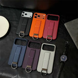 Metal Ring Wrist Strap Bracket Phone Case For iPhone