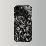Black Lace Style Cool Girl Pattern Glass Case For iPhone