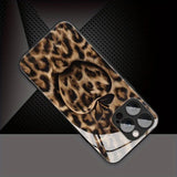 Leopard Print For Apple Pattern Glass Material Case For iPhone