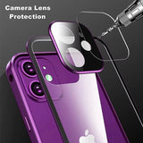 Double Sided HD Glass Metal Frame Case For iPhone