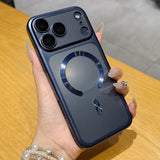 Magnetic Matte Translucent Plating Hard PC  Case For iPhone