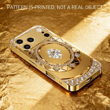 Golden Diamond Plate Pattern Gold Metallic Paint Glass Case For iPhone