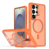 Magnetic Metal Lens Protection Stand Case For Samsung