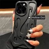 Fashion Matte 3D Hollowed Flame Phone Case For iphone