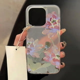 Translucent Slim Silky Skin Matte Flowers Phone Case For iPhone
