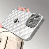 White Texture Background For Apple Glass Electroplated Phone Case For iPhone