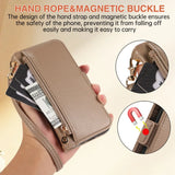 Crossbody Zipper Wallet with Card Holder Case for IPhone