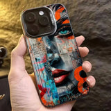 Graffiti-Style Portrait Canvas Phone Case For iPhone