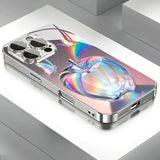 Colorful Butterfly For Apple Pattern Electroplated Tempered Glass Case For iPhone