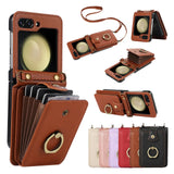 Crossbody Leather Cards Solt Wallet Bag Case For Samsung Galaxy Z Flip