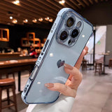 Plating Heart Laser Aurora Matte Case For iPhone