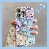 Luxurious glitter flower pattern case for iPhone