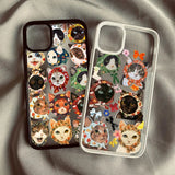 Colorful Cat Design Clear Phone Case For iPhone