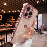 Plating Heart Laser Aurora Matte Case For iPhone