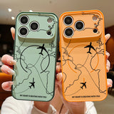 Airplane Route Pattern Magnetic Phone Case For iPhone