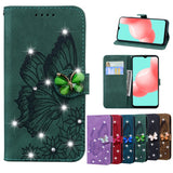 Glitter Leather Flip Wallet Butterfly Bling Book Card Case For iPhone