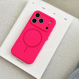 Magnetic Solid Color Silicone Case For iPhone