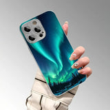 Snow Forest Night Sky Tempered Glass Case For iPhone