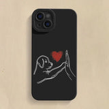 Cat Dog High Five Silicone Case For iPhone