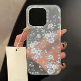 Translucent Slim Silky Skin Matte Flowers Phone Case For iPhone