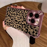 Plating Glitter Leopard Print Plating Phone Case For iPhone