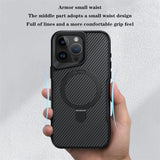 Luxury Carbon Fiber Magnetic Aluminum Alloy Bracket Case For iPhone